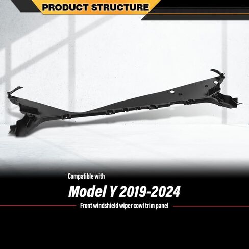 ممسحة الزجاج الأمامي للزجاج الأمامي من لوحة القربون قرني متوافقة مع Tesla Model Y 2019 2020 2021 2022 2023 2024 149260300D ، 1492603-00-D Black in Kuwait