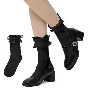 Komorebi Ruffle Socks Woman-Lace Frilly Socks Women-Soft Cotton Cute Sock for Women Girls in Saudi Arabia
