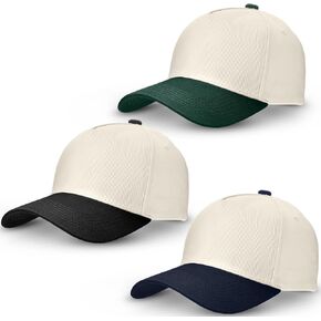 Hercicy 3 Pcs Vintage Two Tone Trucker Hat Blank Snapback Hat Retro Adjustable Baseball Cap Minimalist Unisex for Men Women in Kuwait