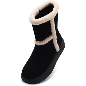 Genuine Suede Mid-Calf for Women Winter Warm Cozy Boots Comfort Snow Boots with Fur Lined in Kuwait