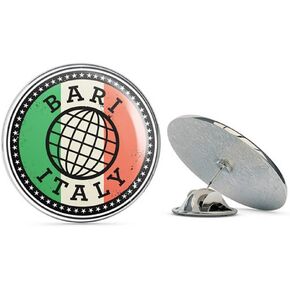 Bari Italy Round Metal 0.75" Lapel Pin Hat Shirt Pin Tie Tack Pinback in Saudi Arabia
