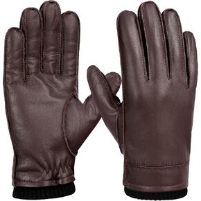 FIORETTO Men's Chrome free Leather Driving Gloves Touchscreen Warm Cashmere Wool Lined Sheepskin Winter Gloves M24002 in Saudi Arabia