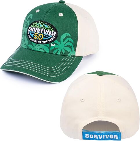 Survivor الموسم الخمسين قبعة-قبعة الذكرى السنوية الناجية مع شعار مطرز ، والبيسبول قابلة للضبط مرخصة بشكل غير محدود بشكل غير محدود. in Kuwait