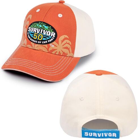 Survivor الموسم الخمسين قبعة-قبعة الذكرى السنوية الناجية مع شعار مطرز ، والبيسبول قابلة للضبط مرخصة بشكل غير محدود بشكل غير محدود. in Kuwait