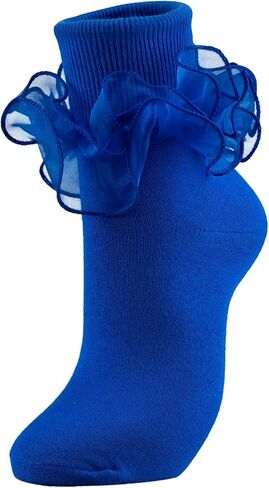 Dicry Socks for Women Big Ruffle Socks with Turn Cuff and Double Lace in Kuwait
