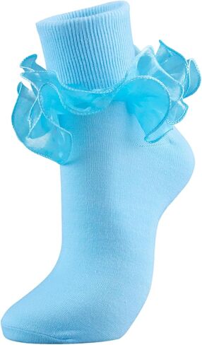 Dicry Socks for Women Big Ruffle Socks with Turn Cuff and Double Lace in Kuwait