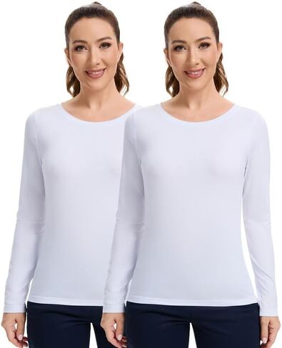 Kitmaz Women's Underscrub Long Sleeve-Crew Neck Procrubs Undershirts مع نسيج ناعم وتنفس in Kuwait