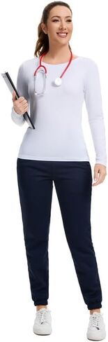 Kitmaz Women's Underscrub Long Sleeve-Crew Neck Procrubs Undershirts مع نسيج ناعم وتنفس in Kuwait