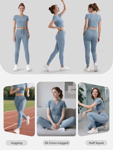 Medical Scrub Pants for Women, Soft Jogger Pant Scrub Bottoms with Zip Pocket Drawstring Mid-Rise Yoga Slim Cargo Pants in Kuwait
