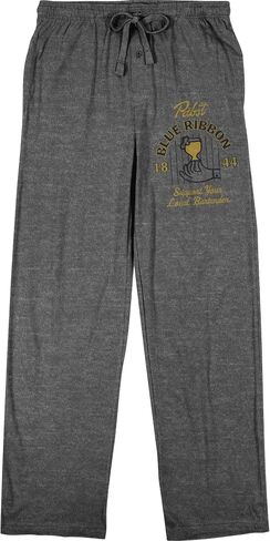Pabst Blue Ribbon 1844 World Logo Men's Graphite Sleep Pants in Saudi Arabia