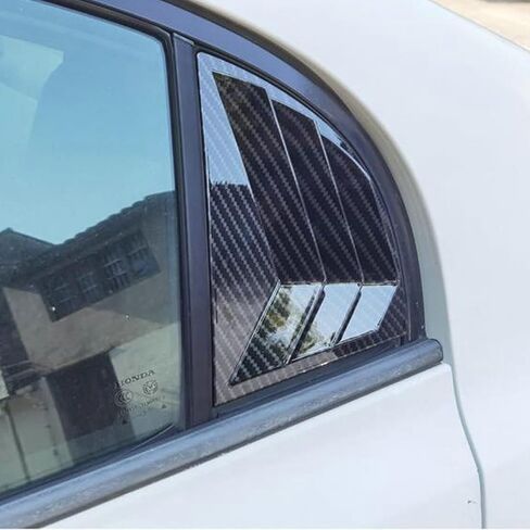 Rear Side Window Louvers Air Vent Scoop Shades Cover Blinds Trim for Honda Civic 2006 2007 2008 2009 2010 2011 Carbon Fiber Black in Saudi Arabia