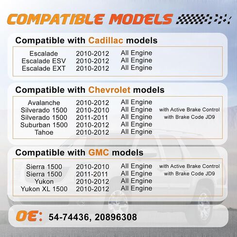 54-74436 BAKER BAKE BOOSER الفراغ متوافق مع CADILLAC ESCALADE CHEVROLET AVALANCHE SILVERADAD 1500 Suburban 1500 Tahoe GMC Sierra 1500 Yukon ، استبدل OE 20896308 in Saudi Arabia