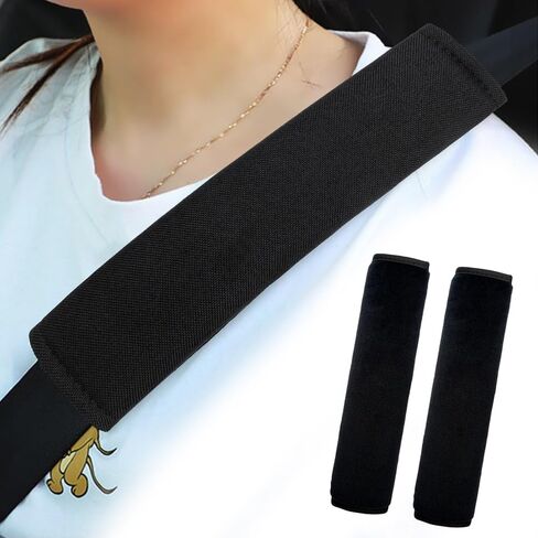 2 Pack Universal Soft and Comfortable Car Seat Belt Pads Harness Covers Backpack Shoulder Automotive Seat Belt Cushion Pad Cover for Adults Black in Saudi Arabia