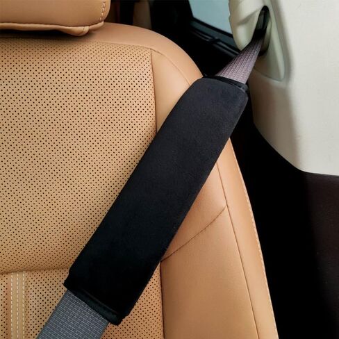 2 Pack Universal Soft and Comfortable Car Seat Belt Pads Harness Covers Backpack Shoulder Automotive Seat Belt Cushion Pad Cover for Adults Black in Saudi Arabia