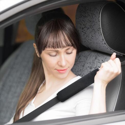 2 Pack Universal Soft and Comfortable Car Seat Belt Pads Harness Covers Backpack Shoulder Automotive Seat Belt Cushion Pad Cover for Adults Black in Saudi Arabia