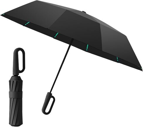 Carabiner Handle Travel Umbrella, Windproof Large Umbrellas for Rain with Dual-Rib Structure, Portable Compact, Car Backpack, Sun Protection in Saudi Arabia