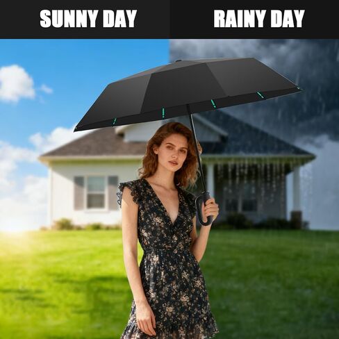 Carabiner Handle Travel Umbrella, Windproof Large Umbrellas for Rain with Dual-Rib Structure, Portable Compact, Car Backpack, Sun Protection in Saudi Arabia