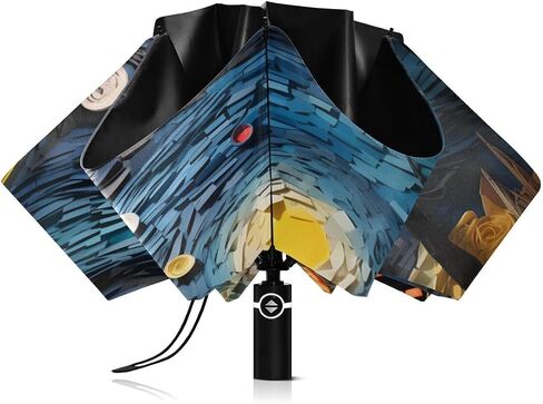 ALAZA Folding Umbrella Inverted Umbrella Automatic Open Close Compact Umbrella Portable Large for Rain Sun UV Protection Windproof in Saudi Arabia