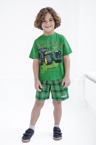 مجموعة John Deere Tractor T-Shirt و Shorts Todfit Toddler لأحجام الأطفال الكبيرة (2T-10-12) in Saudi Arabia