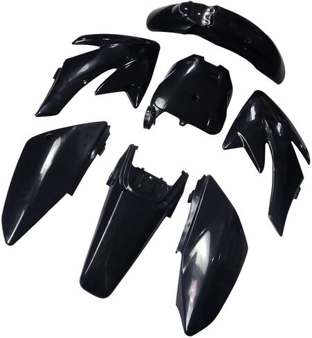 7pcs ABS Plastic Fender Fairing Body Work Kit Mudguard Set For CRF70 CRF 70 CRF70F Motorcycle Pit Dirt Bikes 70cc 110cc 125cc 140cc 150cc 160cc SSR Taotao (Black) in Saudi Arabia