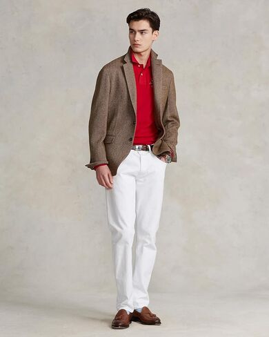 POLO RALPH LAUREN Classic Fit Mesh Triple Pony Long Sleeve Polo Shirt (X-Large, Red) in Saudi Arabia