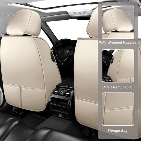 أغطية مقعد jwlk لـ Acura ADX 2025 ، أغطية مقاعد مضادة للانزلاق للسيارات ، أغطية مقاعد السيارات الفاخرة من Nappa Leather تتوافق مع الوسادة الهوائية (مقعدين فاخران ، أسود) in Saudi Arabia