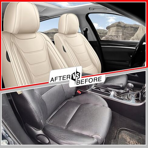 أغطية مقعد jwlk لـ Acura ADX 2025 ، أغطية مقاعد مضادة للانزلاق للسيارات ، أغطية مقاعد السيارات الفاخرة من Nappa Leather تتوافق مع الوسادة الهوائية (مقعدين فاخران ، أسود) in Saudi Arabia