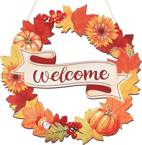 COCHIE Happy Valentine's Day Hearts Welcome Sign Door Decorations, Valentines Wood Wreath for Front Door Porch Window Wall Hanging Decor, Romantic Indoor Outdoor Home Office Decoration (Colorful) in Saudi Arabia
