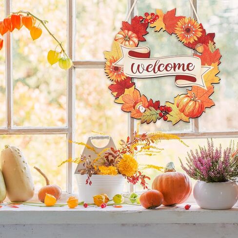 COCHIE Happy Valentine's Day Hearts Welcome Sign Door Decorations, Valentines Wood Wreath for Front Door Porch Window Wall Hanging Decor, Romantic Indoor Outdoor Home Office Decoration (Colorful) in Saudi Arabia