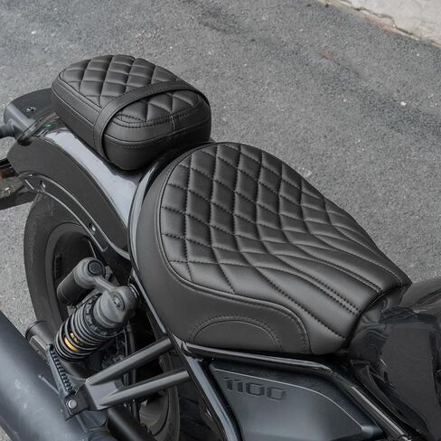 Motorcycle Solo Seat Gel Driver Seat Compatible with Honda CMX1100 Rebel 1100 CM1100 2021-2025 (Black Stiching) in Saudi Arabia