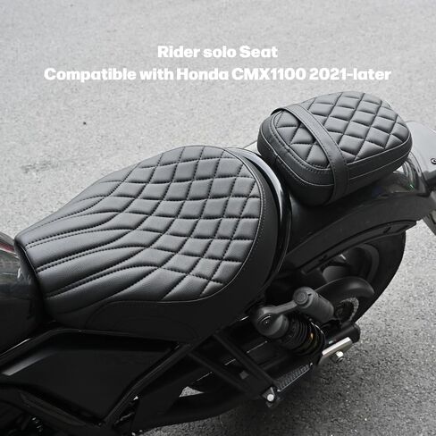 Motorcycle Solo Seat Gel Driver Seat Compatible with Honda CMX1100 Rebel 1100 CM1100 2021-2025 (Black Stiching) in Saudi Arabia