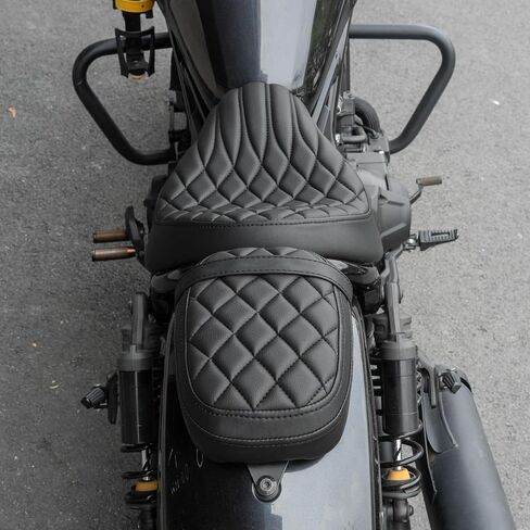 Motorcycle Solo Seat Gel Driver Seat Compatible with Honda CMX1100 Rebel 1100 CM1100 2021-2025 (Black Stiching) in Saudi Arabia