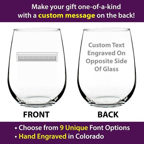 Piano Keyboard Stemless Wine Glass - Music Gifts for Musicians, Teachers and Musical Accessories for Women and Men that Play Keys - Large 17 Oz Glasses in Saudi Arabia