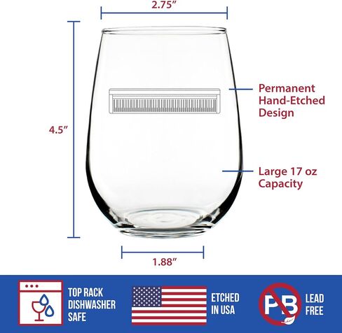 Piano Keyboard Stemless Wine Glass - Music Gifts for Musicians, Teachers and Musical Accessories for Women and Men that Play Keys - Large 17 Oz Glasses in Saudi Arabia