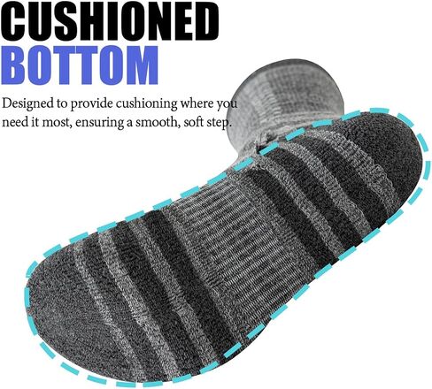 JOYNÉE 8 Pairs Mens Crew Athletic Work Long Socks Calf Cushioned Socks for Sports Running Workout Gym in Saudi Arabia