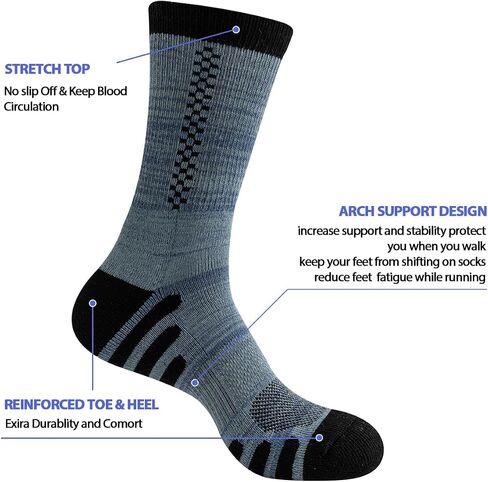 JOYNÉE 8 Pairs Mens Crew Athletic Work Long Socks Calf Cushioned Socks for Sports Running Workout Gym in Saudi Arabia