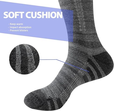 JOYNÉE 8 Pairs Mens Crew Athletic Work Long Socks Calf Cushioned Socks for Sports Running Workout Gym in Saudi Arabia