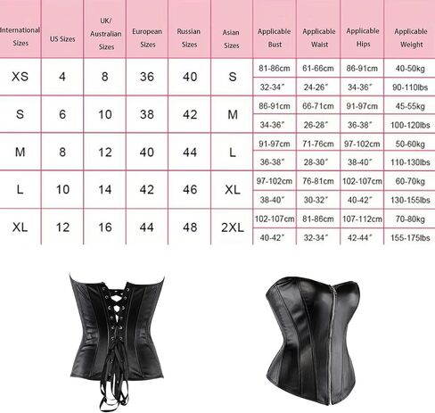 Corsets for Women, Top Zipper Front, Faux Leather Steampunk Bustier for Party in Saudi Arabia