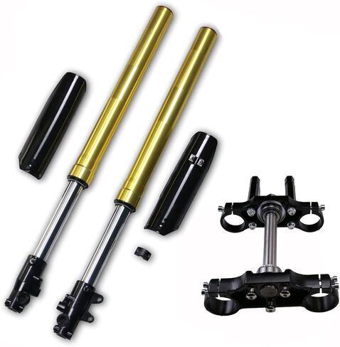Upside Down Front Fork Shocker and Triple Clamp Handlebar Riser set 45mm/48mm for Dirt Pit Pro Trail Bike 110cc 125cc 150cc (Black+Black 700mm) in Saudi Arabia