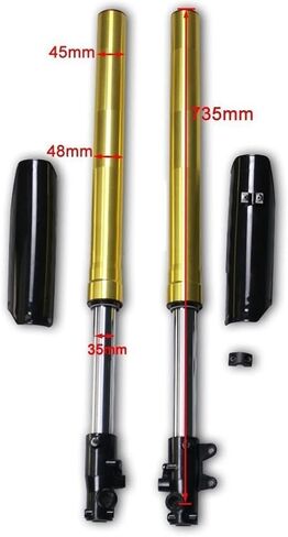 Upside Down Front Fork Shocker and Triple Clamp Handlebar Riser set 45mm/48mm for Dirt Pit Pro Trail Bike 110cc 125cc 150cc (Black+Black 700mm) in Saudi Arabia