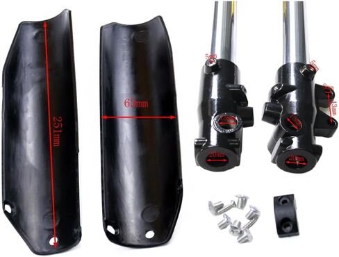 Upside Down Front Fork Shocker and Triple Clamp Handlebar Riser set 45mm/48mm for Dirt Pit Pro Trail Bike 110cc 125cc 150cc (Black+Black 700mm) in Saudi Arabia