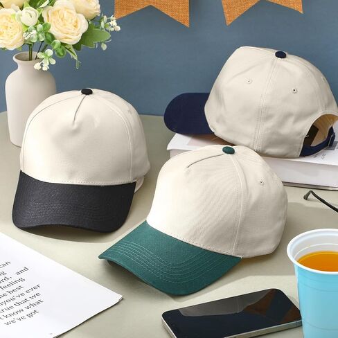 Hercicy 3 PCs عتيقة نغمة Tweater Hat فارغة Snapback Hat Retro قابلة للتعديل قابلة للتعديل Cap Minimalist للجنسين للرجال نساء in Saudi Arabia
