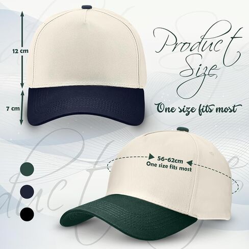 Hercicy 3 PCs عتيقة نغمة Tweater Hat فارغة Snapback Hat Retro قابلة للتعديل قابلة للتعديل Cap Minimalist للجنسين للرجال نساء in Saudi Arabia