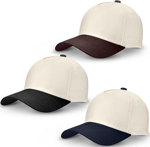 Hercicy 3 Pcs Vintage Two Tone Trucker Hat Blank Snapback Hat Retro Adjustable Baseball Cap Minimalist Unisex for Men Women in Kuwait