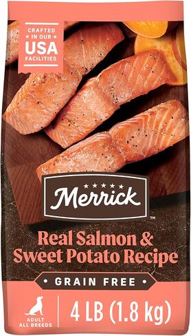 Merrick Premium Grain Free Dry Adult Dog Food, Wholesome And Natural Kibble With Real Salmon And Sweet Potato - 4.0 lb. Bag in Kuwait