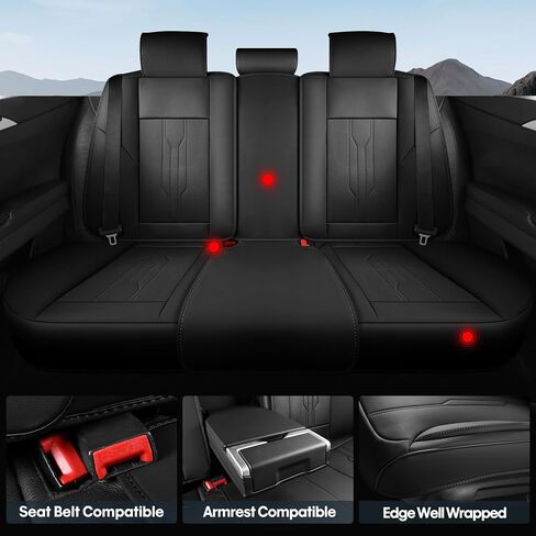 AOOG Pickup Seat Covers Custom Fit for Dodge Ram 1500/2500/3500 2002-2025 Faux Leather Seat Cover Set Compatible with Crew, Regular, Quad, Mega Cab, Car Truck Cushions (Grey, Curved Rear, Full Set) in Kuwait