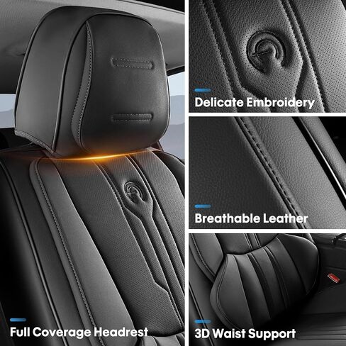 AOOG Pickup Seat Covers Custom Fit for Dodge Ram 1500/2500/3500 2002-2025 Faux Leather Seat Cover Set Compatible with Crew, Regular, Quad, Mega Cab, Car Truck Cushions (Grey, Curved Rear, Full Set) in Kuwait