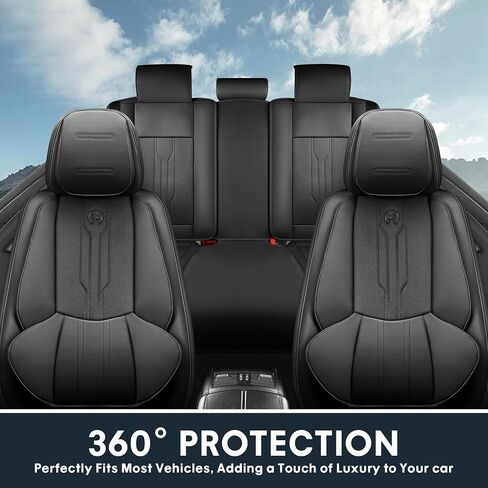 AOOG Pickup Seat Covers Custom Fit for Dodge Ram 1500/2500/3500 2002-2025 Faux Leather Seat Cover Set Compatible with Crew, Regular, Quad, Mega Cab, Car Truck Cushions (Grey, Curved Rear, Full Set) in Kuwait