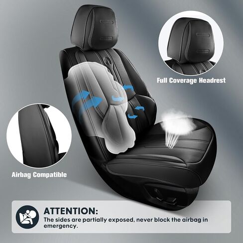 AOOG Pickup Seat Covers Custom Fit for Dodge Ram 1500/2500/3500 2002-2025 Faux Leather Seat Cover Set Compatible with Crew, Regular, Quad, Mega Cab, Car Truck Cushions (Grey, Curved Rear, Full Set) in Kuwait