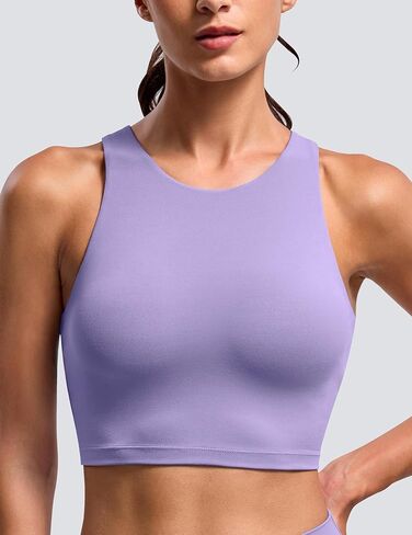 BAYDI Clouduxi High Neck Sports Bras for Women - Padded Workout Tank Tops with Built in Bra Racerback Gym Yoga Crop Top in Kuwait